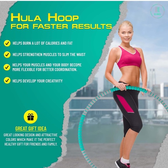 KS KOKSS Weighted Hula Hoop Fitness Hoops Core And Abs Work Out - Picture 5 of 7